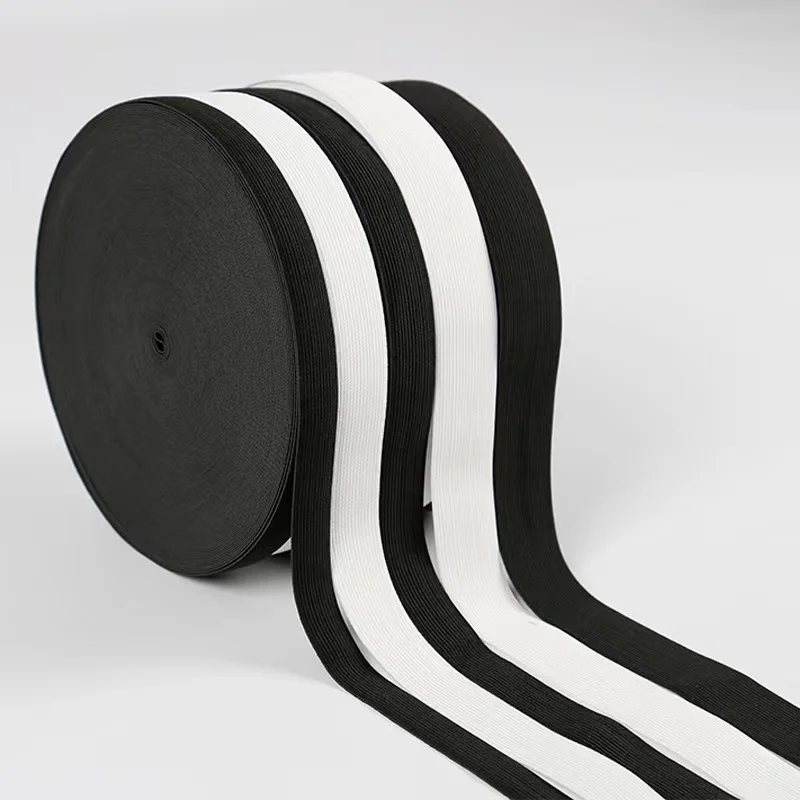 Оптовая продажа белый черный полиэстер rubber1 5 см-5 см вязальная резинка для одежды