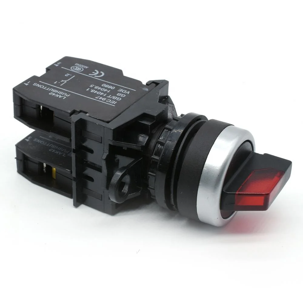 iehc high quality LA42 series 2 or 3 position momentary / latching rotary selector switch with led light