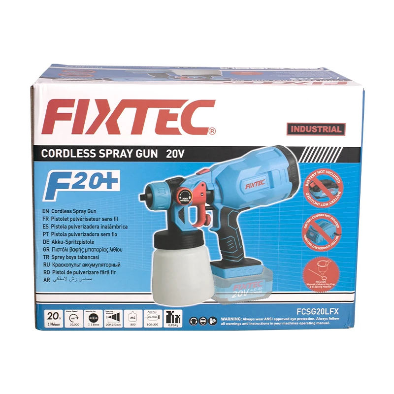 FIXTEC 2.0Ah Li-Ion Battery 20V Cordless Non-Drip Paint Spray Gun Wall Painting Machine