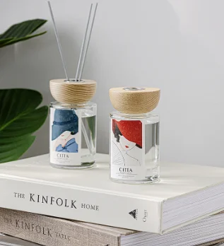 Luxury Fashion Illustration Rattan Non-fire Aromatherapy Essential Oil Hotel Indoor Air freshener Aroma Ornaments Gift Box SET