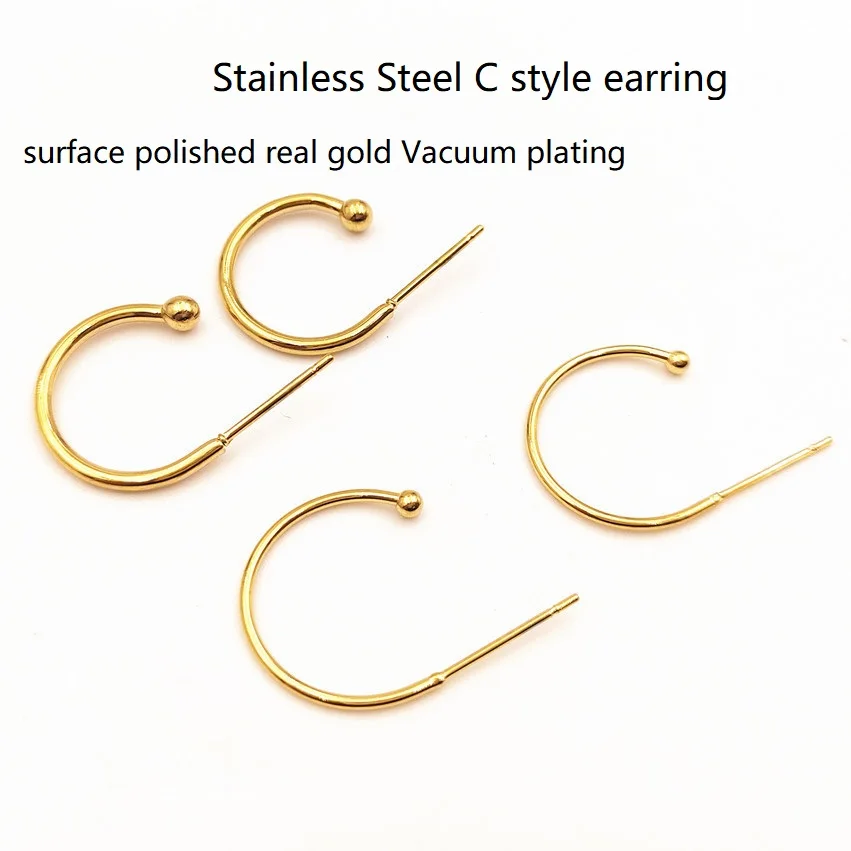 fashion stainless steel jewelry findings earring  hook nature pearl,18k gold IP vacuum plating ,DIY jewelry Accessories
