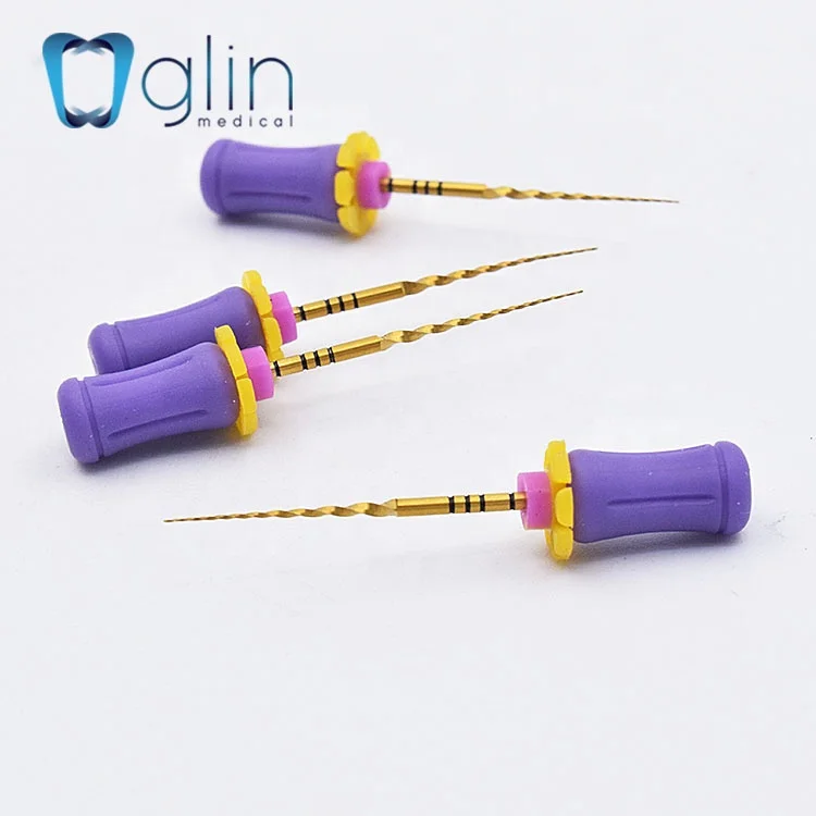 Блеск стоматологические супер золотые файлы для активации тепла Niti ручного использования 25 мм S1 Pro конические ручные Эндо