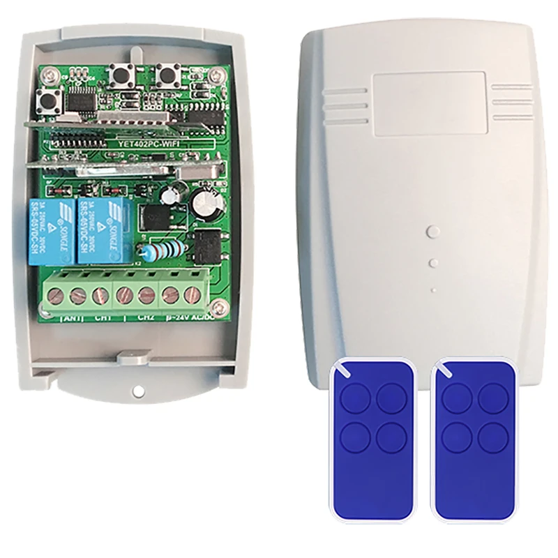 YET402WFR Smart home Tuya 2 channels Wifi receiver wireless switch light alarm system door controller