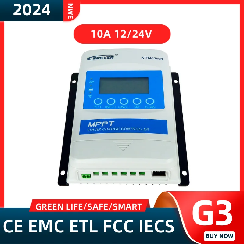 2024 EPEVER G3 Upgrade XTRA1210N-G3 Solar Charge Controller with Can Be Directly Connected to the Inverter