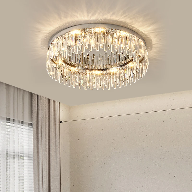Modern Round Living Room Luxury Crystal Led Ceiling Light