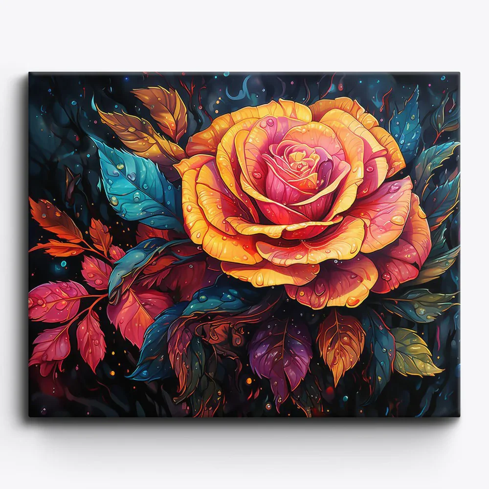 ORFON custom photo diy painting on number sunflower, flowers and girl paint by numbers kits on colored canvas bags16X20