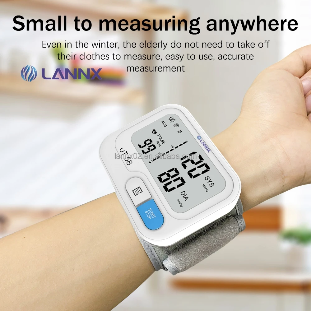 LANNX uT 58 Household Tensiometr Wrist Bp Monitor Measurement LCD Digital Display Sphygmomanometer Auto Blood Pressure Monitor