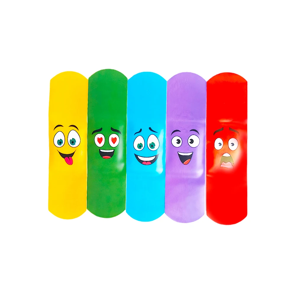 Custom Portable Flex Blue Bandaid in Biodegradable PE Material Fashion Plastic Box Band Aid