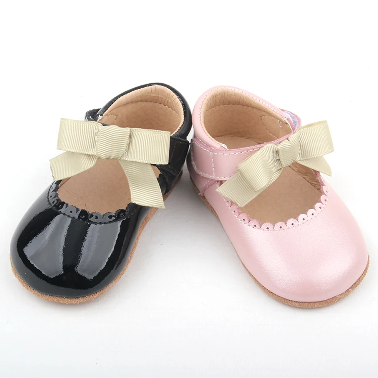 Cute Bow Cheap Tbar Shoes Wholesale Top Quality Genuine Leather Baby Dress Shoes