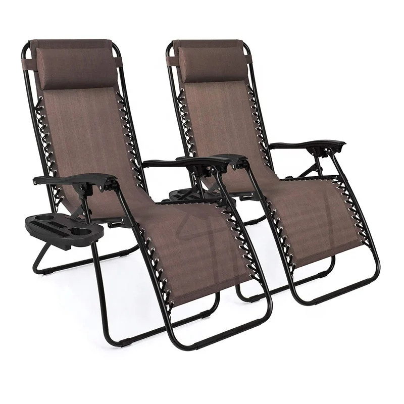 
Gravity Chair Outdoor Luxury Folding Zero Gravity Camping Chair Folding Recliner Lounge Patio Chair with Cup Holder 