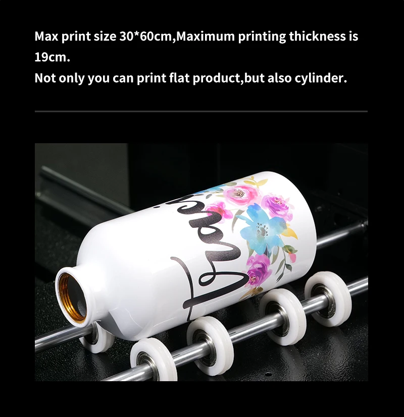 DOMSEM UV Printer A3+ 3050 Multifunction Flatbed Printing Machine A3 for Phone Bottle Wood Glass Candles Printers