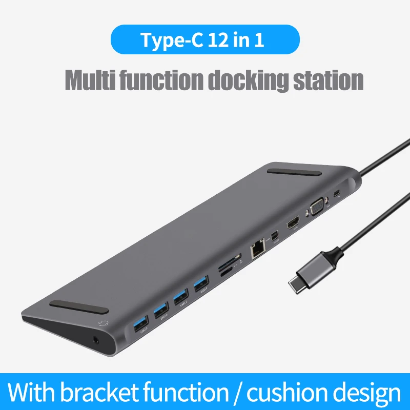  12 в 1 док-станция Type C к HD 4K USB Power Delivery концентратор для ноутбука Macbook Pro HP DELL Lenovo Samsung