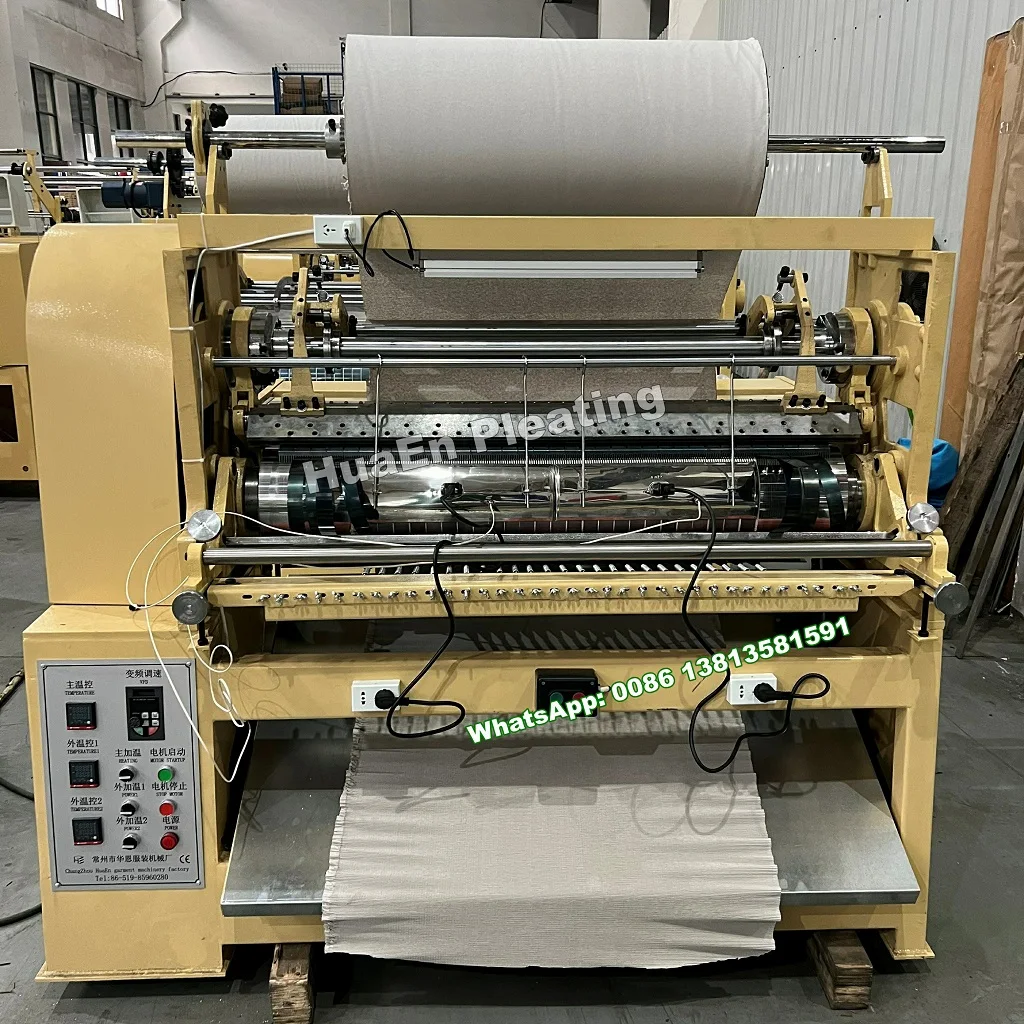 Changzhou manufacturer Indonesian market HuaEn fabric leather fir textile clothes garment pleating machine