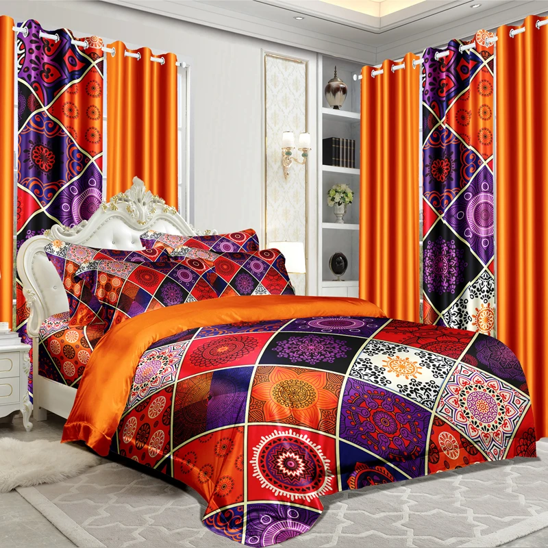 Quilt 10PCS set Home Bedroom Bedspread Sheets Curtains Pillow Cases Carpet Bedding Set