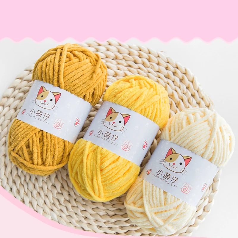 Разноцветное вязание крючком Yarncrafts 100% полиэстер синель крупная пряжа