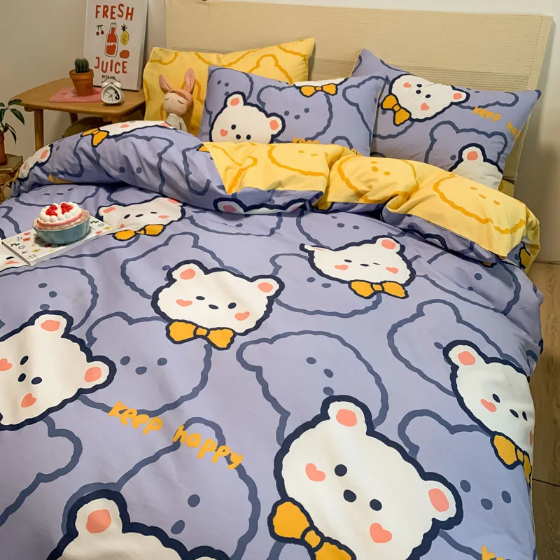 Net red style plus velvet cotton hotel bedsheet set cotton bedding duvet quilt