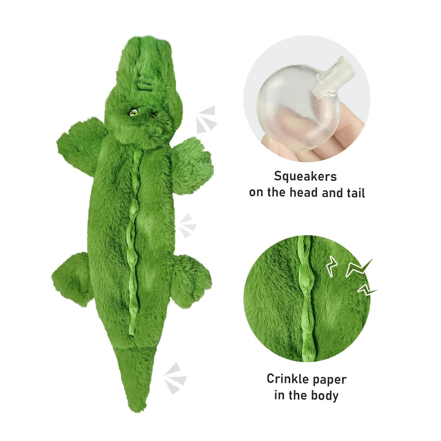 C4P  Pet Toy with Durable Double Layer Fabric with Two Squeakers for Small Large Breeds Chew Toys plush toys no stuffing