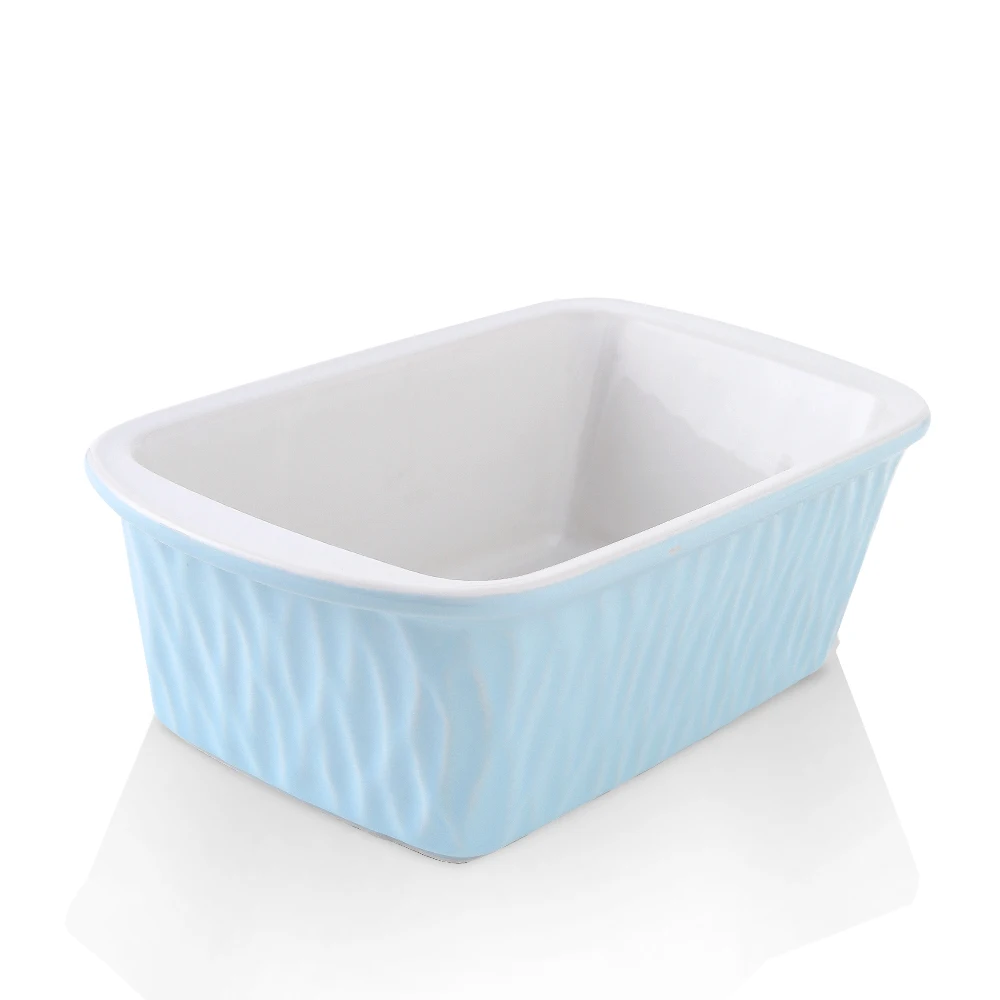 Wholesale Direct Ceramic Bread Baking Dish Ruffled Baking Pan Food Grade For Bakeware