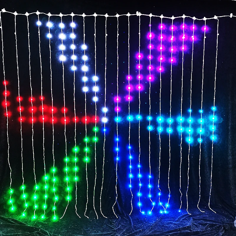 
 2021 новый дизайн, цифровой пиксельный светильник, rgb Светодиодный точечный матричный светильник для занавесок с управлением через приложение и телефоном для проекта, торгового центра, магазина, улицы  