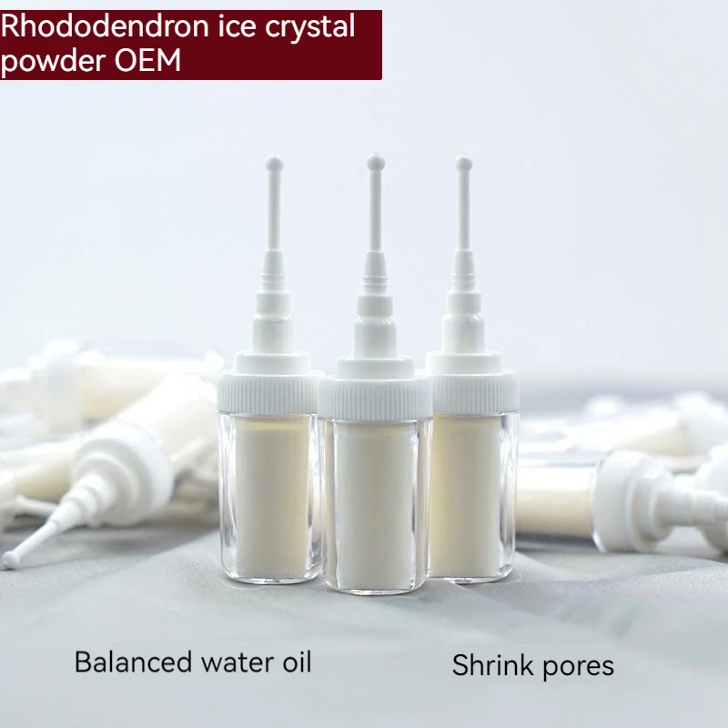 private label 5g face acne removing balance water oil shrink pores fade acne marks essence rhododendron facial crystal powder