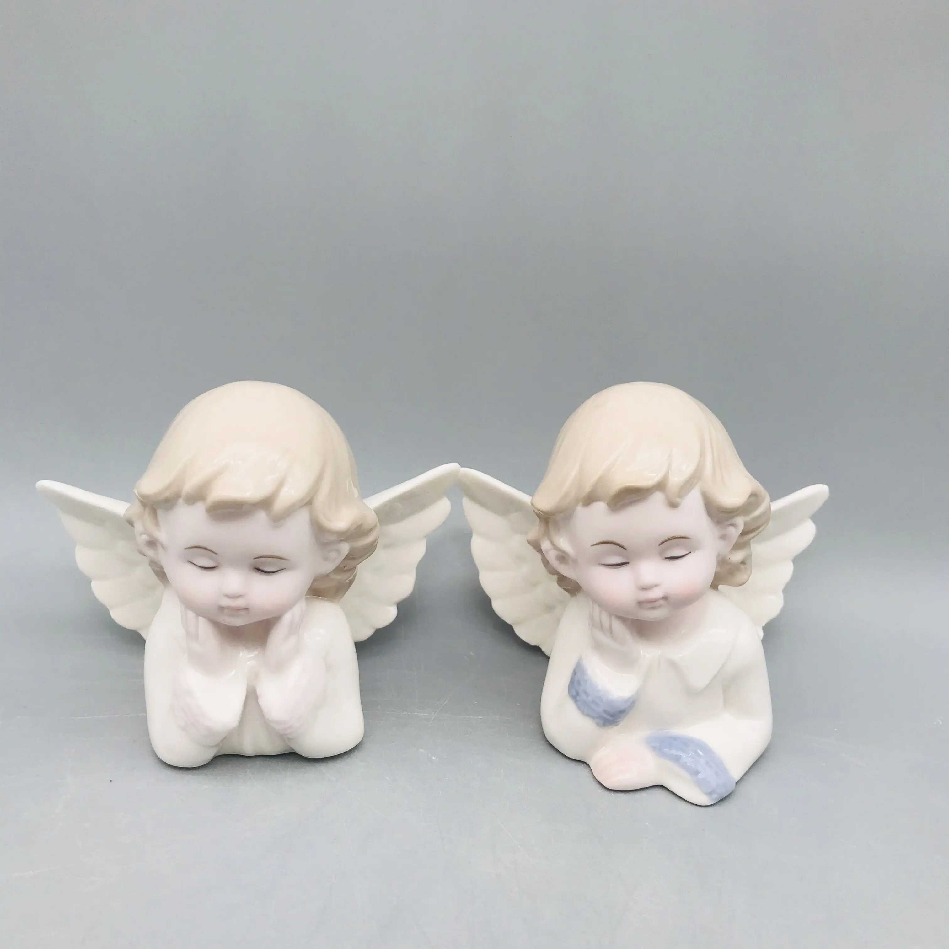 Factory directly supplies porcelain half-body angel figurine