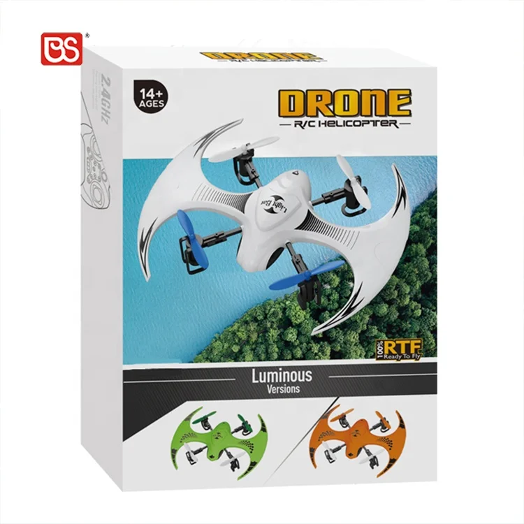 BS Toy 4K 2.4G 4 Channel Hand RC One Button Control Full Protection USB Gyro Night Light Vision Drone Flying Without Camera