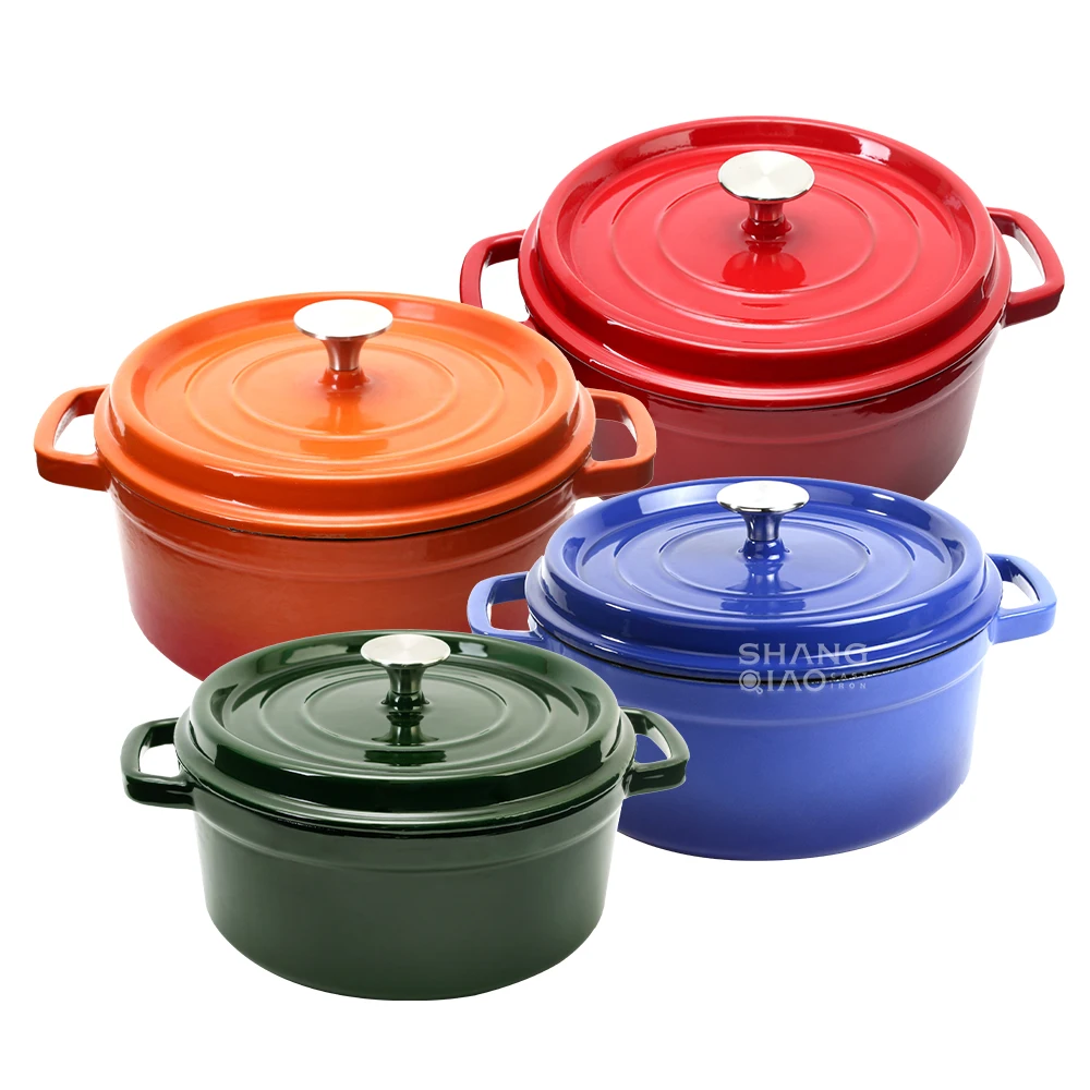 Home Cooking Stewpot Enameled Cast Iron Casserole Dutch Oven Set with lid