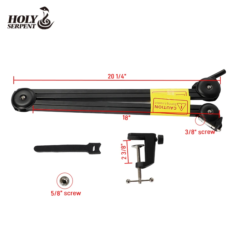 Металлический Прочный Портативный Гибкий конденсаторный микрофон Arm Mic Stand 3/8 "до 5/8" винтовой адаптер