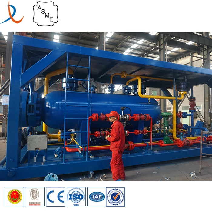 Well testing petroleum device skid mounted oil drilling oilfield separator