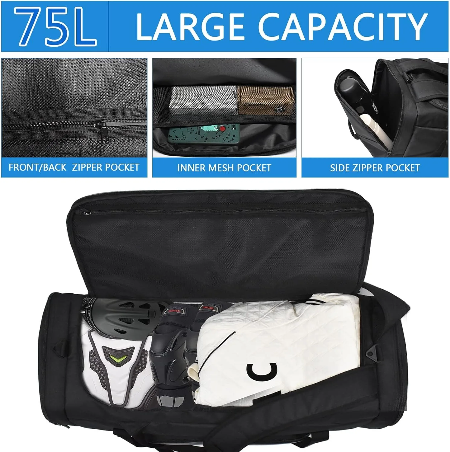 Wholesales New Design ODM OEM Black Nylon Lacrosse Equipment Bag Field Hockey Bag