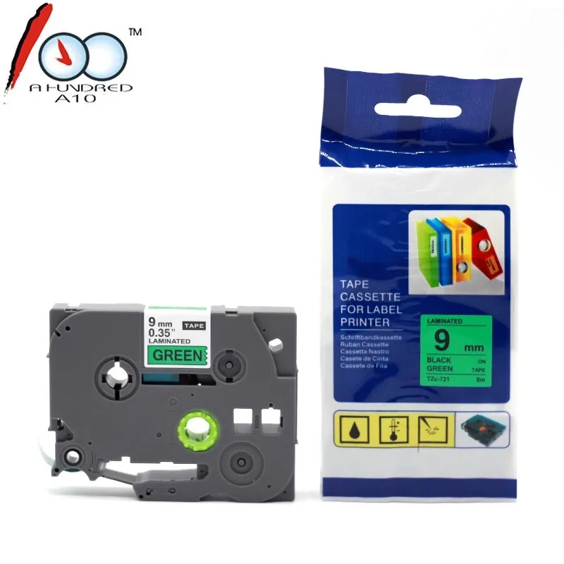 Labeling tape 9mm*8m  tz121 tz221 tz421 tz521 Tz621 compatible for brother laminated TZ label printer