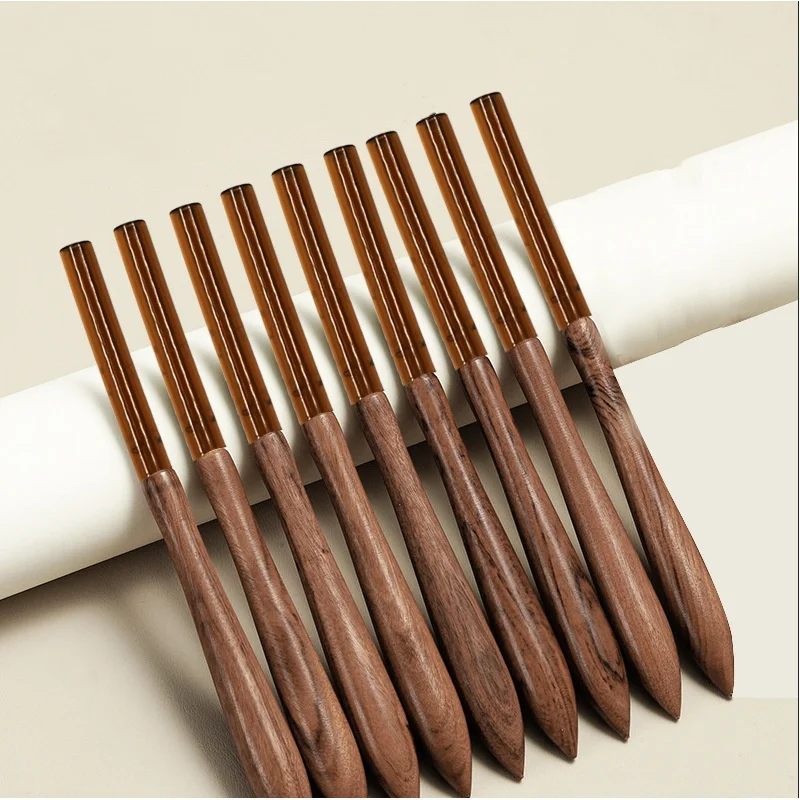 New Style 9PCS Nail Art Brush Acrylic Brush Nail Wholesale Wood Material