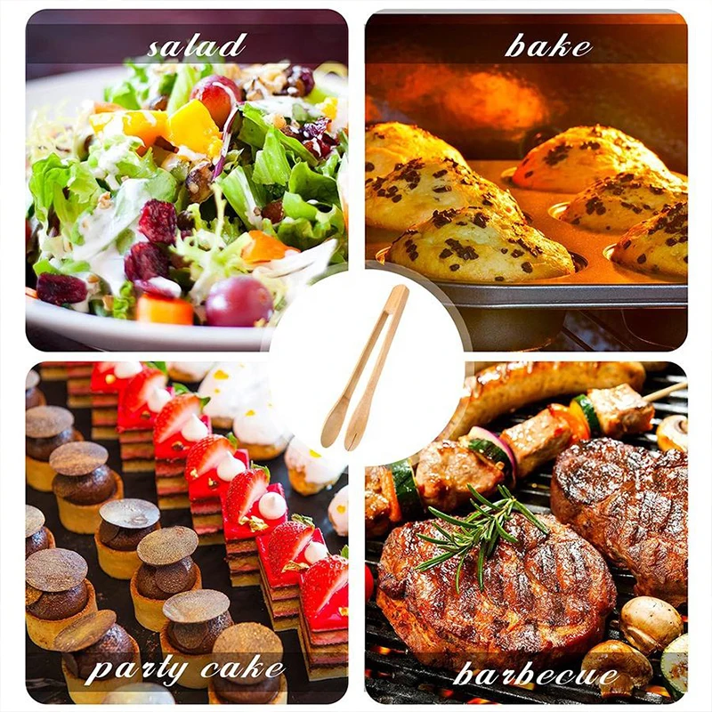 Amazon hot sales tea clip cooking accessories salad food tongs bamboo tongs for kitchen