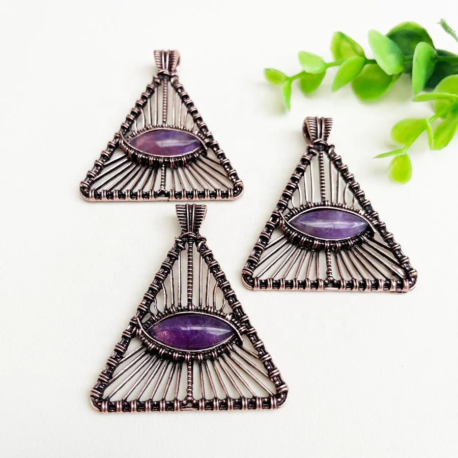 Natural Crystal Evil Eyes Pendant Tiger Eye Stone the Eye Of Horus for Necklace