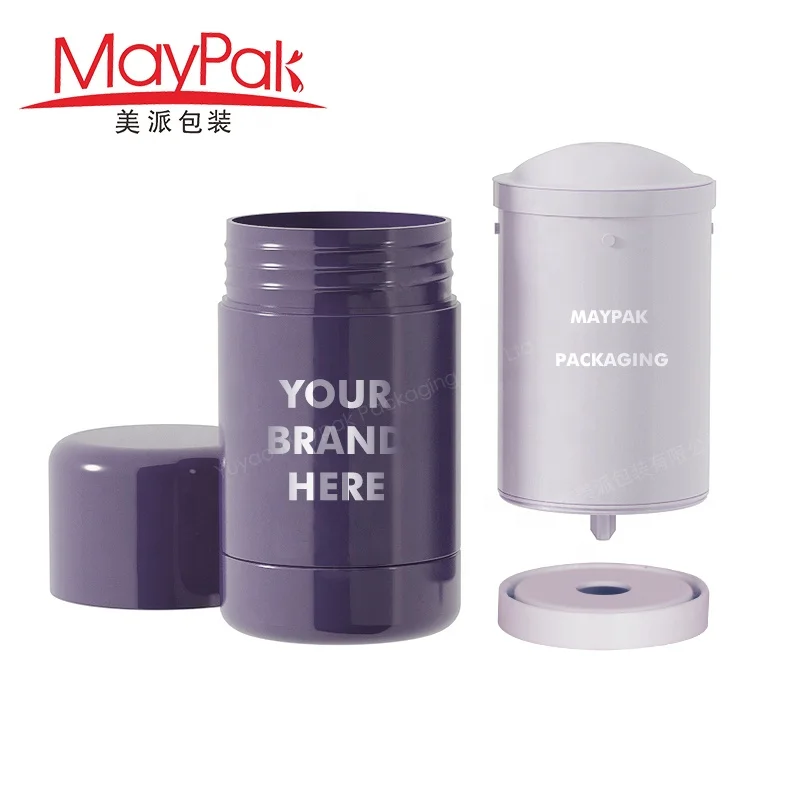 Wholesale Low Moq Empty 1oz Plastic Refill Round Black Purple White Twist Up Bioplastic 30ml 50ml Biodegradable Deodorant Tube