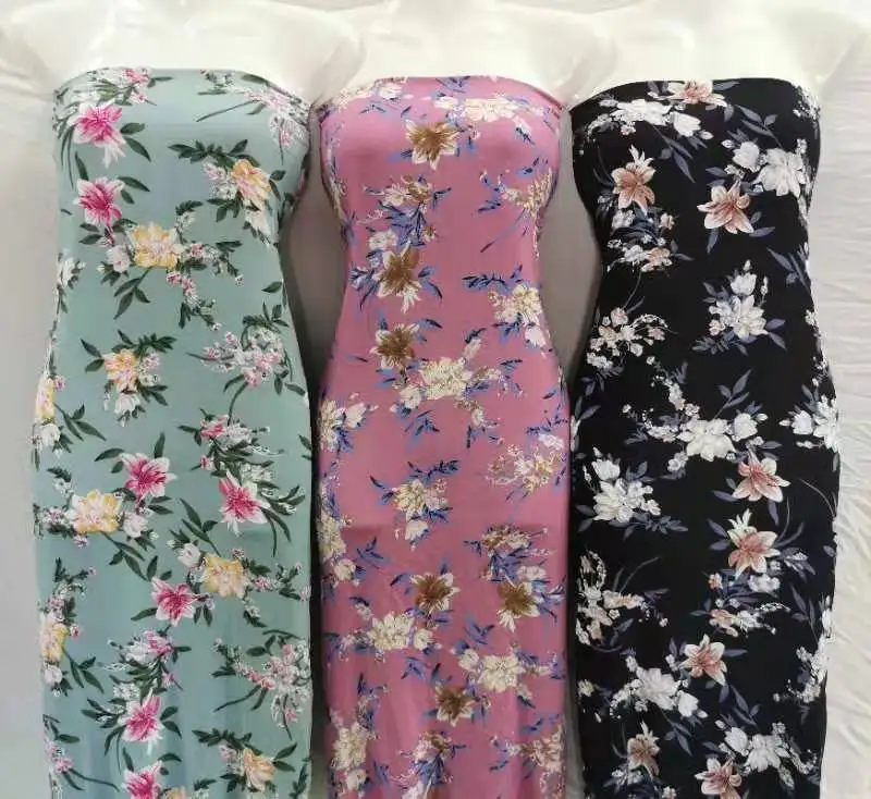 100% ткань rayn для dres с принтом цветов