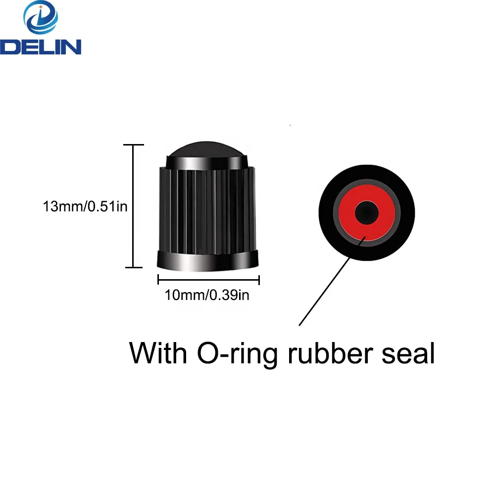tire valve stem dust covers O rubber seal Schrader plastic tire valve caps black