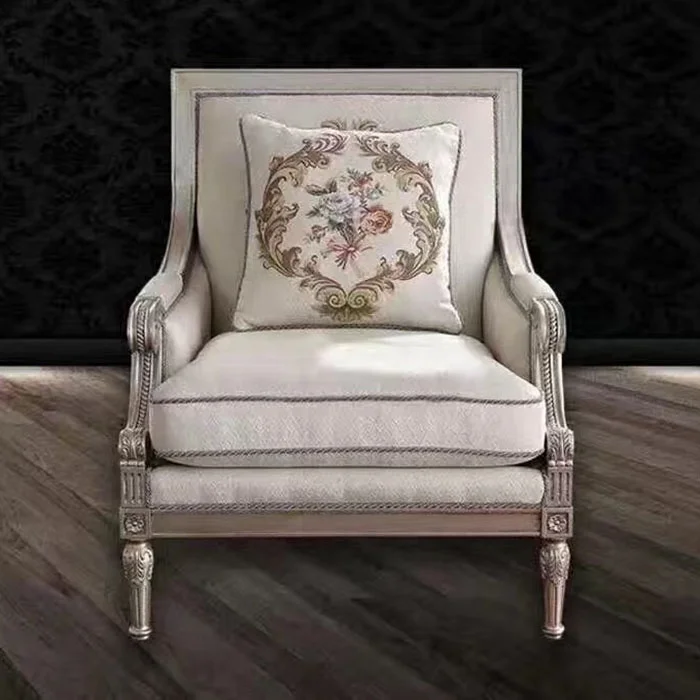 High Quality classical antiqued wooden frame couch sofa set furniture living room