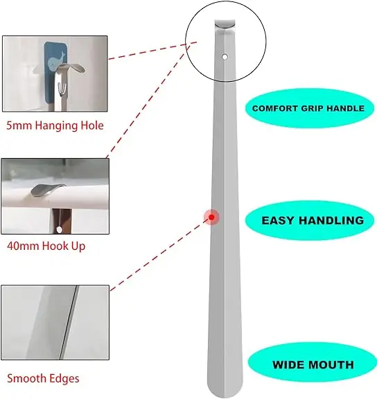 Высококачественный металлический рожок для обуви из нержавеющей стали с длинной ручкой рожки мужчин женщин детей пожилых людей
