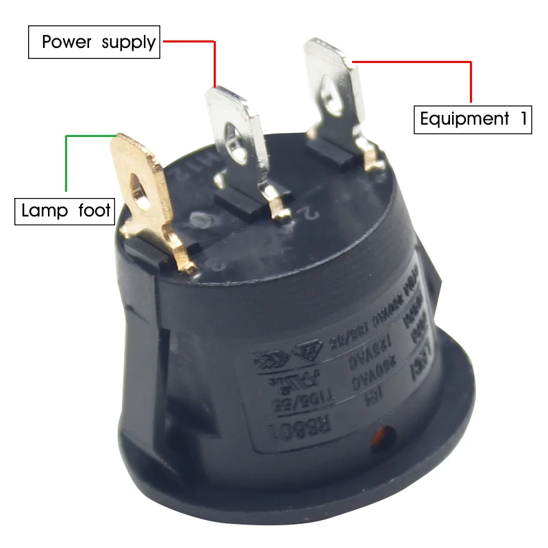 RS601 N011 Round IP65 Waterproof Yacht Car Motorcycle Automobile ON OFF 3 pin Rocker Switch 23mm