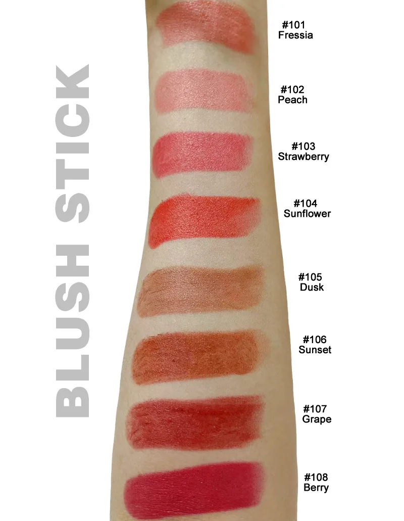 High Quality Vegan Lip Cheek Eye Cream Blusher Stick Private Label Cosmetics Cream Blush for Face Use