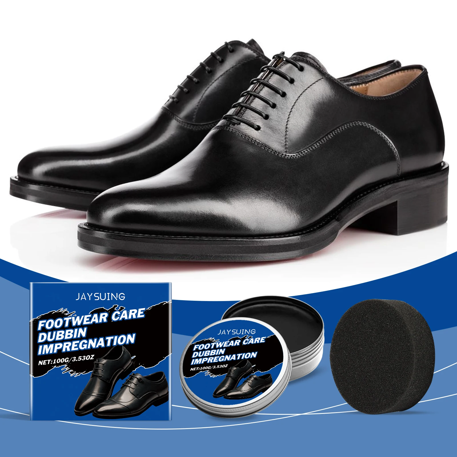 Jaysuing Leather Care Restoring Leather Shoe Care Kit Organic Wax Leather Shoe Cream