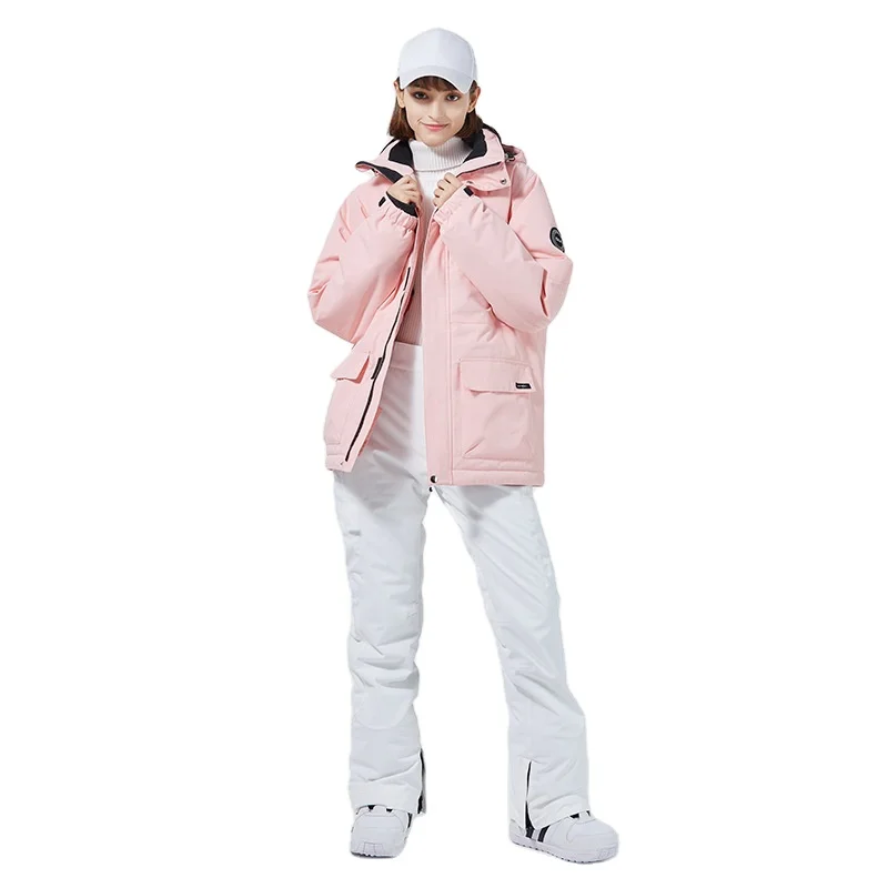 Hot Sale Warm Thicken Windproof Waterproof Jacket And Pants 2 Pieces Of Set Plus Size Couple Ski Suit Set