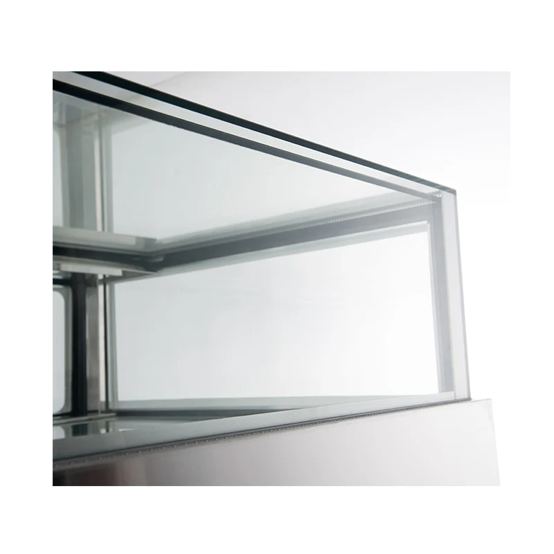 2.0m Sliding Door Type Ultra Clear 45 Degrees Meter Joint Glazed Glass  Chocolate Display Chiller