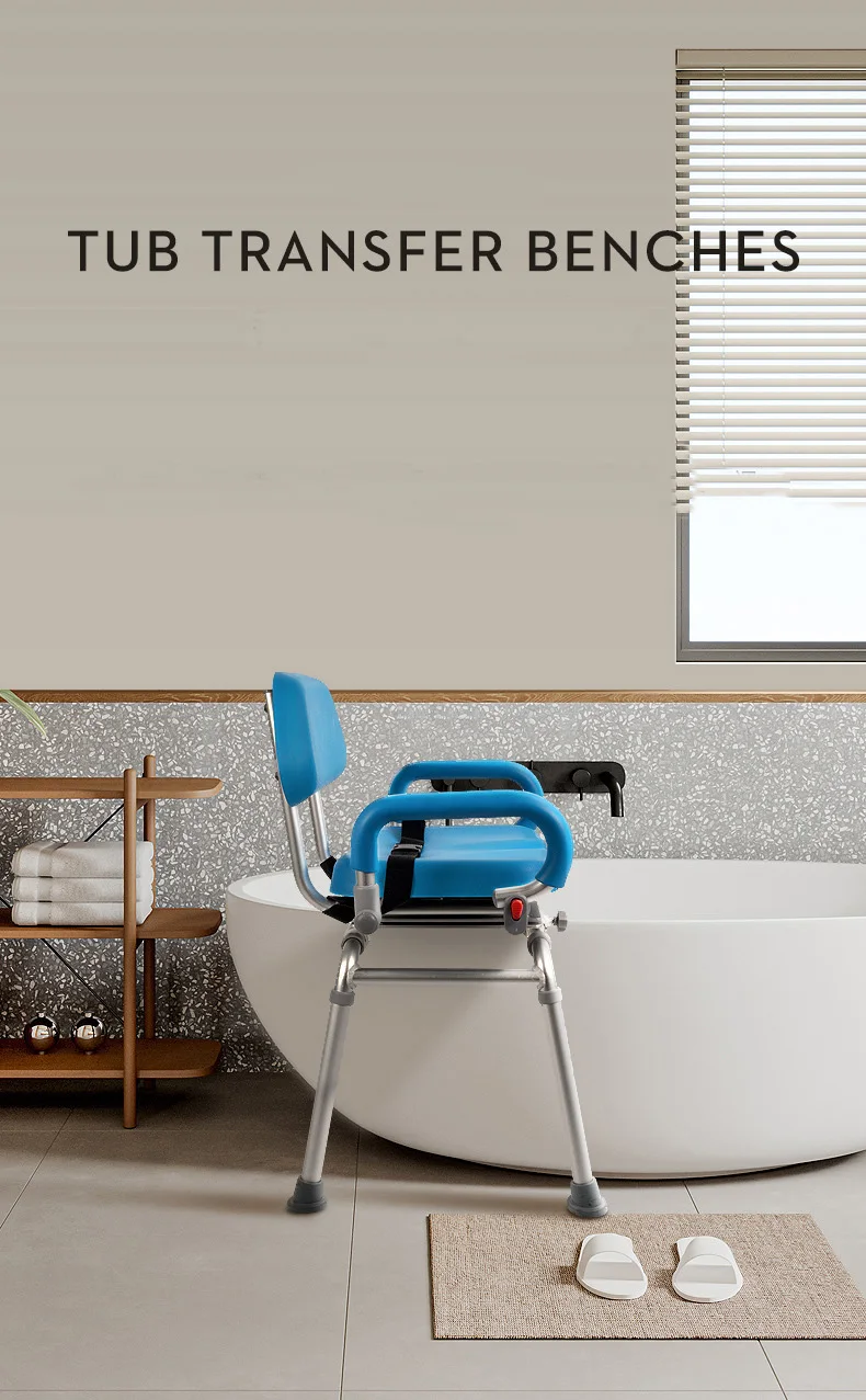 Sinway Premium Sliding Bath Transfer Bench with Swivel Seat-Padded