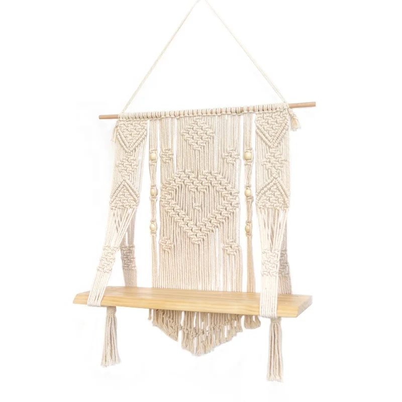 Corner Macrame Shelf Pure manual weaving single shelf folding manufacturers selling support customized proofing