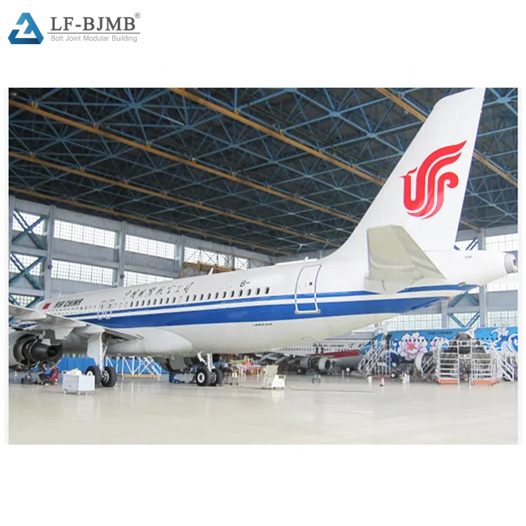 Недорогой длинный пролетный стальной самолет-ангар с фермой свода