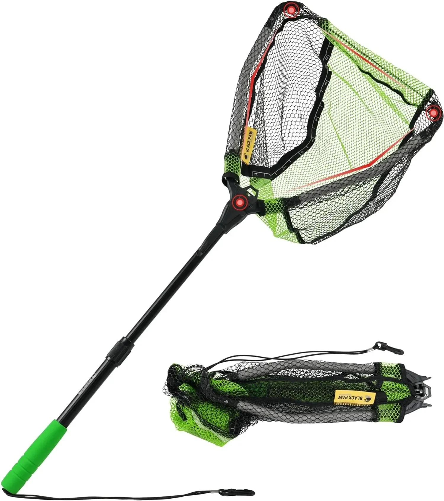 Super Large Retractable Aluminum Alloy Rod with Nylon Folding Landing Net Wholesale Fishing Equipment