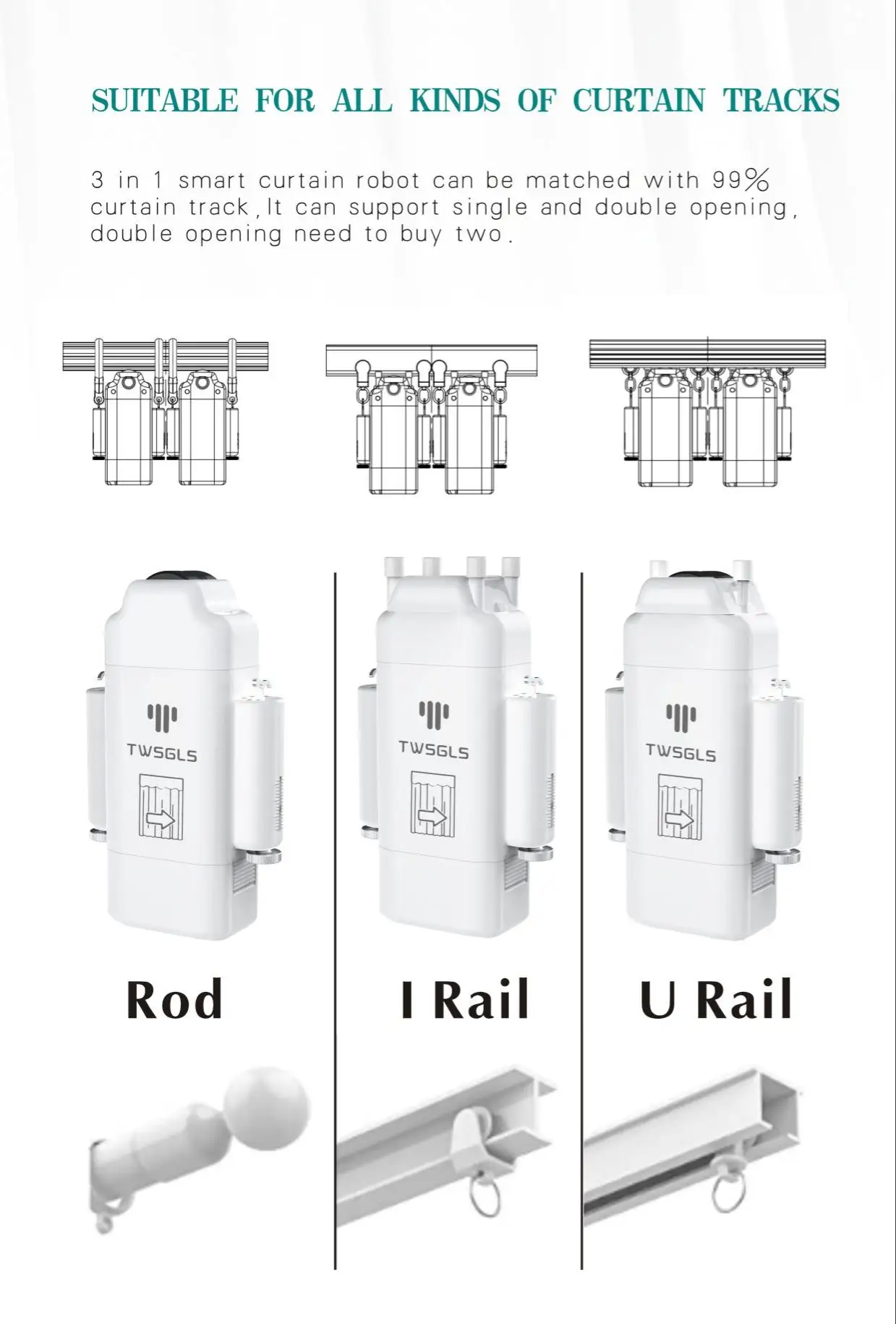 Factory direct wireless APP control smart curtain robot supports graffiti system