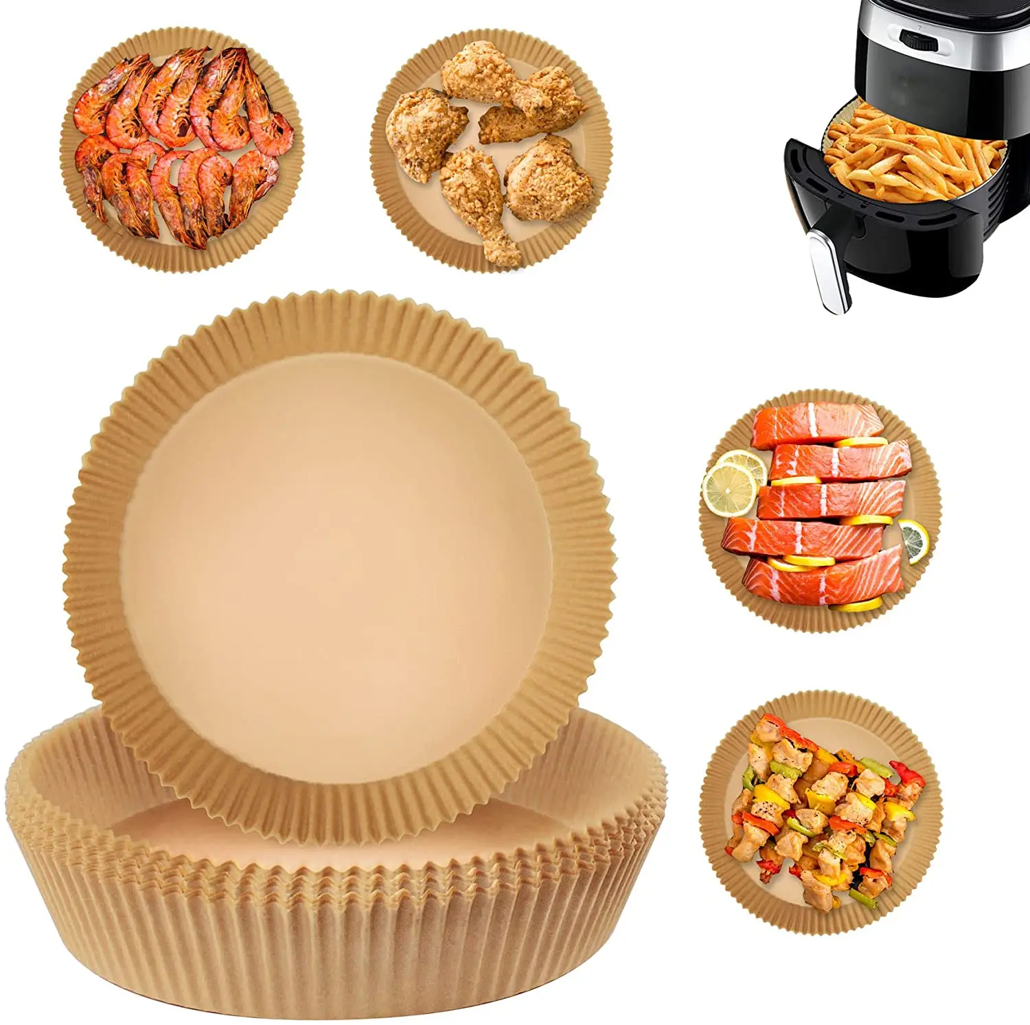 Wholesale Air Fryer Parchment Paper Liner Non-stick Greaseproof Disposable Air Fryer Paper